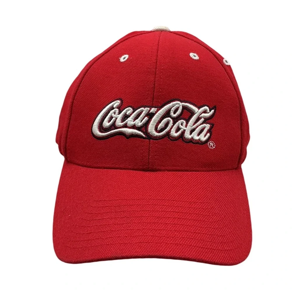 Coca-Cola Atlanta‎ Red Baseball Cap Hat Embroidered Logo Wool Blend Size S